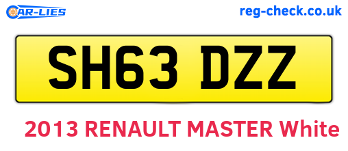 SH63DZZ are the vehicle registration plates.