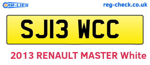 SJ13WCC are the vehicle registration plates.