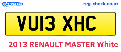 VU13XHC are the vehicle registration plates.