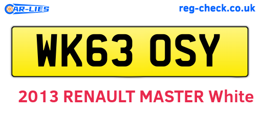 WK63OSY are the vehicle registration plates.
