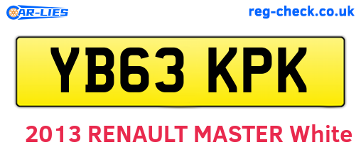 YB63KPK are the vehicle registration plates.