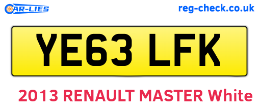 YE63LFK are the vehicle registration plates.