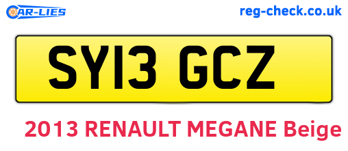SY13GCZ are the vehicle registration plates.