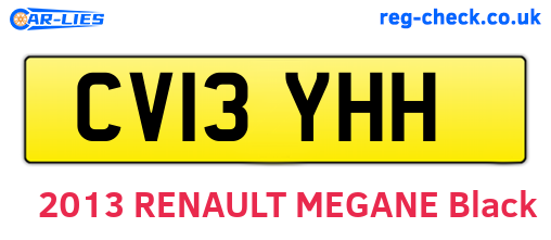 CV13YHH are the vehicle registration plates.