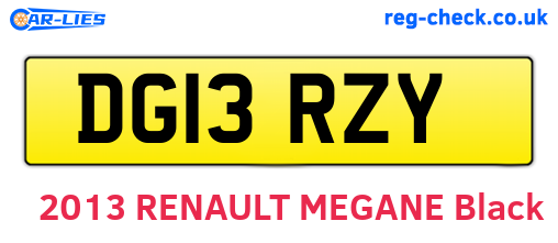 DG13RZY are the vehicle registration plates.