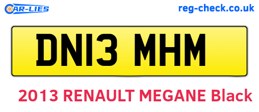 DN13MHM are the vehicle registration plates.