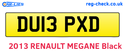 DU13PXD are the vehicle registration plates.