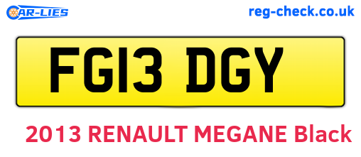 FG13DGY are the vehicle registration plates.