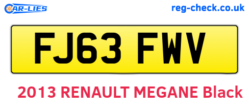 FJ63FWV are the vehicle registration plates.