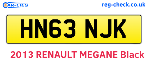 HN63NJK are the vehicle registration plates.
