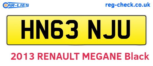 HN63NJU are the vehicle registration plates.