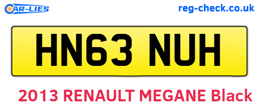HN63NUH are the vehicle registration plates.