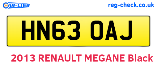 HN63OAJ are the vehicle registration plates.