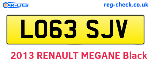 LO63SJV are the vehicle registration plates.