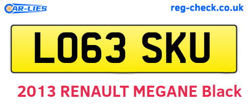 LO63SKU are the vehicle registration plates.