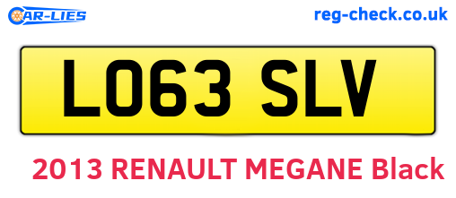 LO63SLV are the vehicle registration plates.