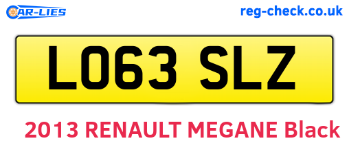 LO63SLZ are the vehicle registration plates.