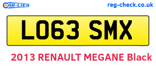 LO63SMX are the vehicle registration plates.