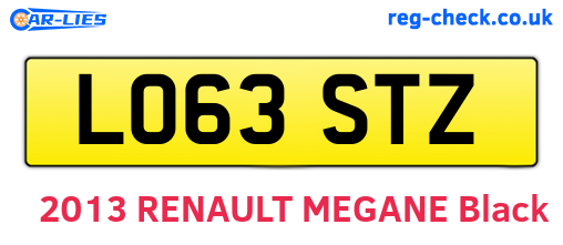 LO63STZ are the vehicle registration plates.