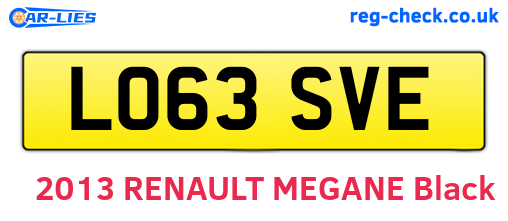 LO63SVE are the vehicle registration plates.
