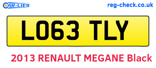 LO63TLY are the vehicle registration plates.