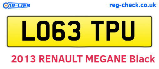 LO63TPU are the vehicle registration plates.