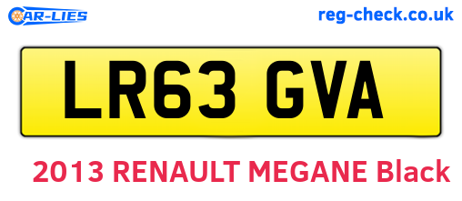 LR63GVA are the vehicle registration plates.