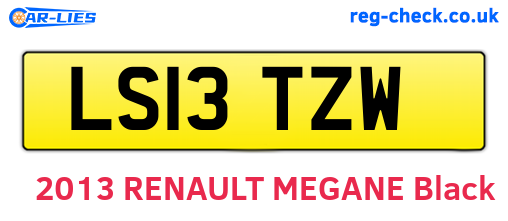 LS13TZW are the vehicle registration plates.