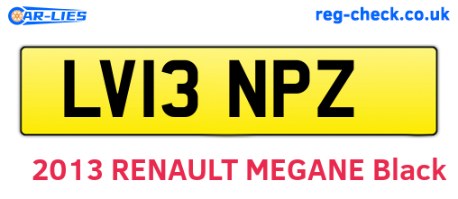 LV13NPZ are the vehicle registration plates.