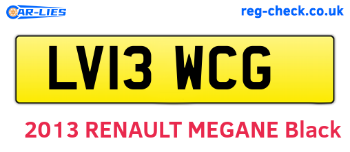 LV13WCG are the vehicle registration plates.