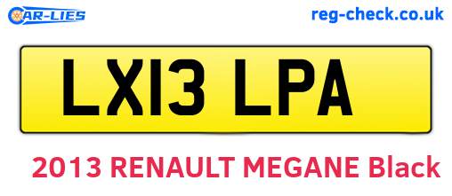 LX13LPA are the vehicle registration plates.