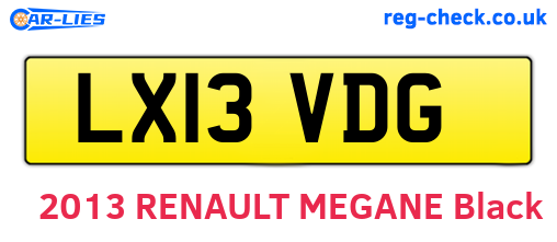 LX13VDG are the vehicle registration plates.