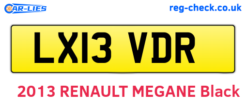 LX13VDR are the vehicle registration plates.