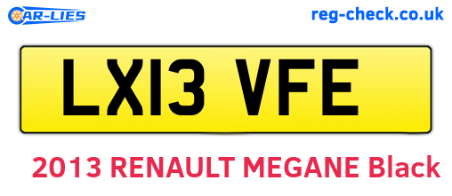 LX13VFE are the vehicle registration plates.
