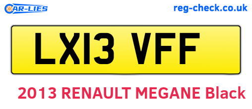 LX13VFF are the vehicle registration plates.