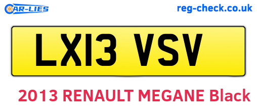 LX13VSV are the vehicle registration plates.
