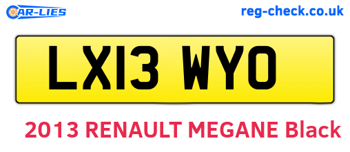 LX13WYO are the vehicle registration plates.