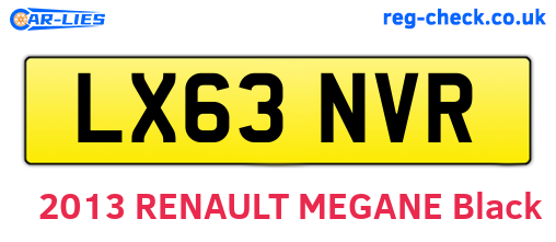 LX63NVR are the vehicle registration plates.