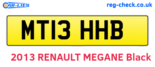 MT13HHB are the vehicle registration plates.