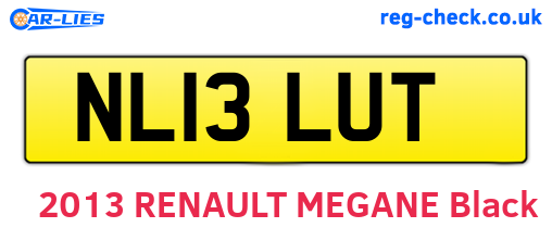 NL13LUT are the vehicle registration plates.