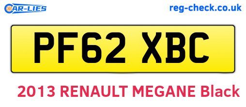 PF62XBC are the vehicle registration plates.