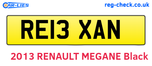 RE13XAN are the vehicle registration plates.