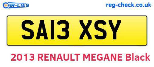 SA13XSY are the vehicle registration plates.