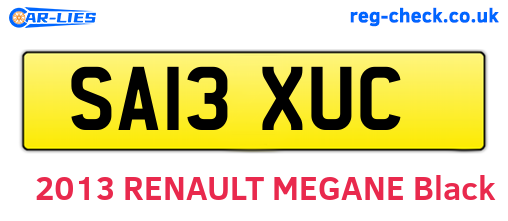 SA13XUC are the vehicle registration plates.