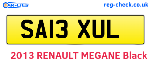 SA13XUL are the vehicle registration plates.