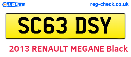 SC63DSY are the vehicle registration plates.