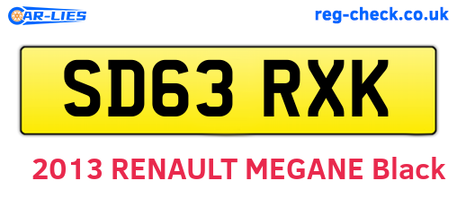 SD63RXK are the vehicle registration plates.