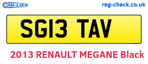 SG13TAV are the vehicle registration plates.