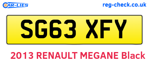 SG63XFY are the vehicle registration plates.