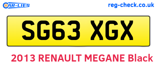 SG63XGX are the vehicle registration plates.